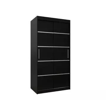 Buy Verona 01 Sliding Door Wardrobe 100cm, Colour: Black, Width: 100 from Furnituretta