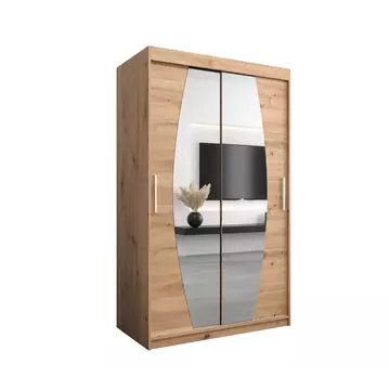 Buy Elypse Sliding Door Wardrobe 120cm, Colour: Oak Artisan, Item Width: 120 from Furnituretta