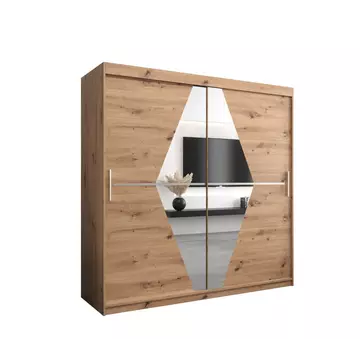 Buy Boliwia Sliding Door Wardrobe 200cm, Colour: Oak Artisan, Width: 200 from Furnituretta