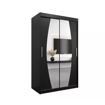 Buy Elypse Sliding Door Wardrobe 120cm, Colour: Black, Item Width: 120 from Furnituretta