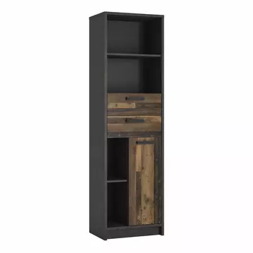 Buy Brooklyn Bookcase in Walnut and Dark Matera Grey from Furnituretta