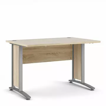 Buy Prima Desk 120cm in Oak with Silver Grey Steel Legs from Furnituretta