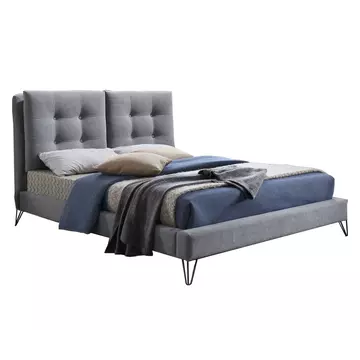 Buy Tuscany Fabric Bed Frame Grey, Colour: Grey, Size: 5ft/King , Item Width: 170 from Furnituretta