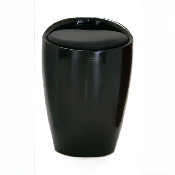 Buy Dawson High Gloss Stool with Storage &ndash; Modern ABS Round Stool, 350 &times; 500 mm, Colour: Black from Furnituretta