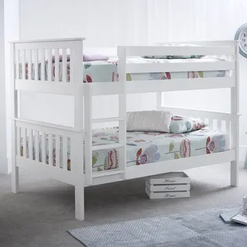 Buy Oslo White Quadruple Bunk Bed &ndash; Small Double 4ft Frame for Four People from Furnituretta