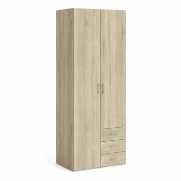 Buy Space Wardrobe 2 Doors 3 Drawers in Oak 2000 from Furnituretta