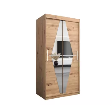 Buy Boliwia Sliding Door Wardrobe 100cm, Colour: Oak Artisan, Item Width: 100 from Furnituretta