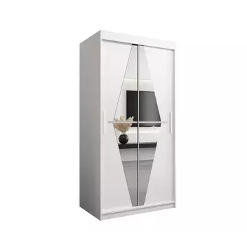 Buy Boliwia Sliding Door Wardrobe 100cm, Colour: White, Item Width: 100 from Furnituretta