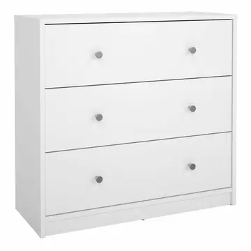 Buy May Chest of 3 Drawers in White from Furnituretta