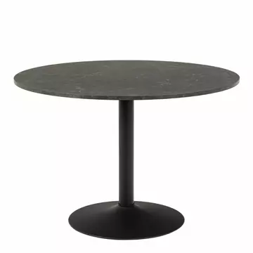 Buy Ibiza Round Dining Table with Black Top and Matt Black Base from Furnituretta