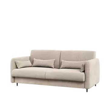 Buy BC-18 Upholstered Sofa For BC-01 Vertical Wall Bed Concept 140cm, Colour: Beige, Murphy Bed Colour: White Matt from Furnituretta