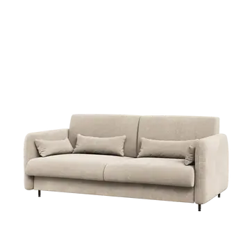Buy BC-19 Upholstered Sofa For BC-12 Vertical Wall Bed Concept 160cm, Colour: Beige, Murphy Bed Colour: Grey Matt from Furnituretta