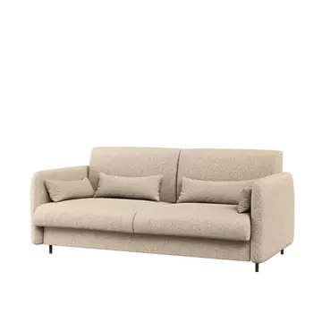 Buy BC-18 Upholstered Sofa For BC-01 Vertical Wall Bed Concept 140cm, Colour: Beige Boucle, Murphy Bed Colour: White Matt from Furnituretta