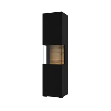 Buy Ava 05 Tall Display Cabinet Black Matt, Colour: Black Matt, Width: 36 from Furnituretta