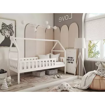 Buy Wooden Single Bed Domi, Colour: White, Mattresses: Without Mattresses from Furnituretta