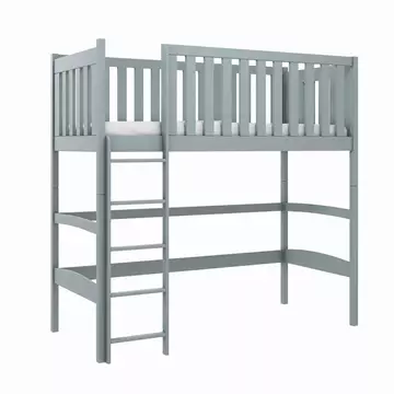 Buy Laura Loft Bed, Colour: Grey, Mattresses: Without Mattress from Furnituretta