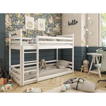 Buy Wooden Bunk Bed Mini, Colour: White, Mattress Option: Without Mattresses from Furnituretta