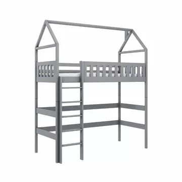 Buy Otylia Loft Bed, Colour: Grey, Mattresses: Without Mattress from Furnituretta