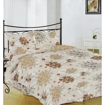 Buy Floral Cotton Quilt Duvet Cover Set Beige Colour, Colour: Beige, Size: Double from Furnituretta