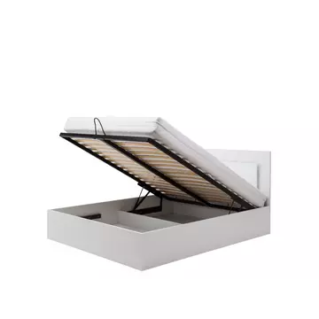 Buy Siena Ottoman Bed with LED, Colour: White Gloss, Size: 180 x 200cm, Storage: Yes from Furnituretta