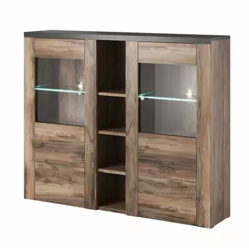 Buy Larona 46 Sideboard Display Cabinet, Colour: Oak Satin, Width: 155 from Furnituretta