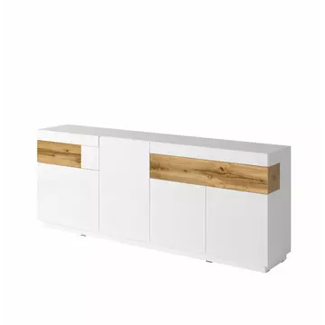 Buy Silke 25 Sideboard Cabinet, Colour: White Gloss / Wotan Oak, Width: 219 from Furnituretta