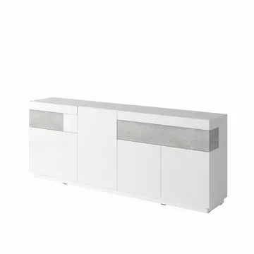 Buy Silke 25 Sideboard Cabinet, Colour: White Gloss / Concrete Grey, Width: 219 from Furnituretta