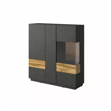 Buy Silke 46 Large Display Cabinet [Right], Colour: Matera / Wotan Oak, Width: 130 from Furnituretta