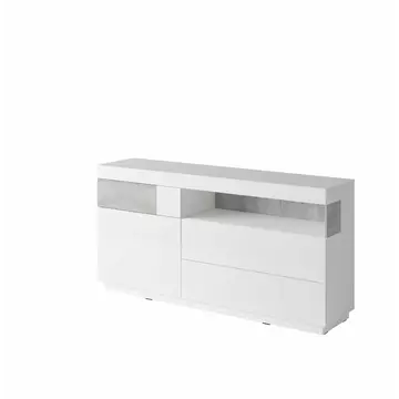 Buy Silke 47 Sideboard Cabinet, Colour: White Gloss / Concrete Grey, Width: 150 from Furnituretta