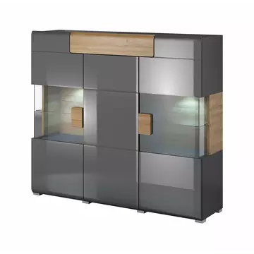 Buy Toledo 46 Sideboard Display Cabinet, Colour: Grey Gloss, Width: 147 from Furnituretta