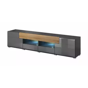 Buy Toledo 40 TV Cabinet 208cm, Colour: Grey Gloss, Width: 208 from Furnituretta