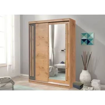 Buy Effect 2 Sliding Door Wardrobe 175cm, Colour: Oak Lancelot, Width: 175 from Furnituretta