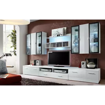 Buy Quadro Gloss Entertainment Unit, Colour: White Gloss, Width: 300 from Furnituretta