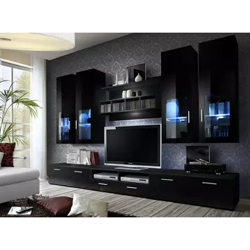 Buy Lyra Entertainment TV Unit Black Gloss, Colour: Black Gloss, Width: 300 from Furnituretta