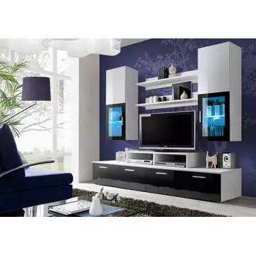 Buy Mini Entertainment TV Unit Black Gloss and White Gloss, Colour: Black Gloss/White Gloss, Width: 200 from Furnituretta