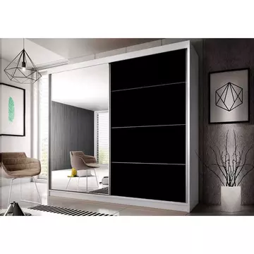 Buy Multi 31 Sliding Mirror Door Wardrobe 183cm, Colour: White Matt, Item Width: 183 from Furnituretta