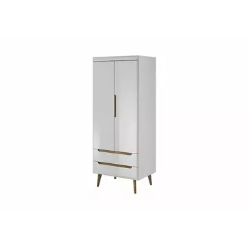 Buy Nordi 2 Door Wardrobe, Colour: White Gloss, Width: 80 from Furnituretta