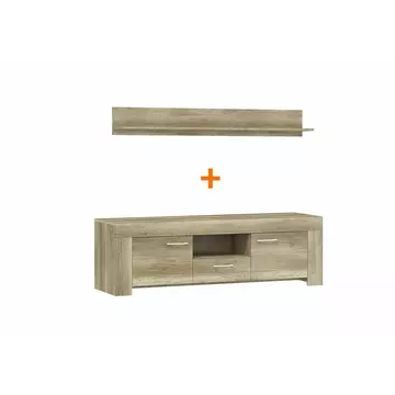 Buy Sky TV Cabinet + Wall Shelf, Colour: Oak Country, Width: 155 from Furnituretta