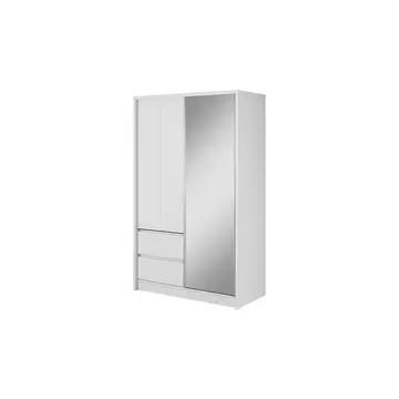 Buy Sara Sliding Door Wardrobe 134cm, Colour: White Matt, Item Width: 130 from Furnituretta