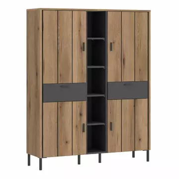 Buy Arundel Wardrobe 4 Door 2 Drawer in Oak/Grey from Furnituretta