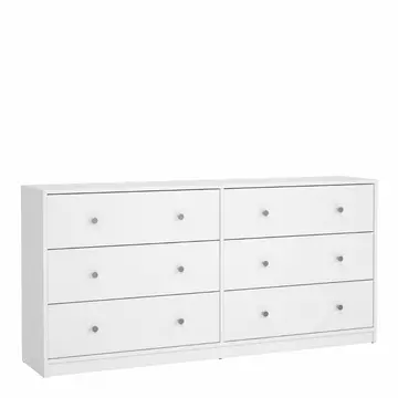 Buy May Chest of 6 Drawers (3+3) in White from Furnituretta