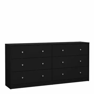 Buy May Chest of 6 Drawers (3+3) in Black from Furnituretta