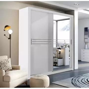 Buy Havana ID-12 Sliding Door Wardrobe 203cm in White Matt from Furnituretta