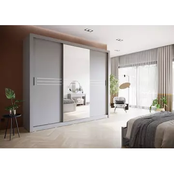 Buy Havana ID-11 Sliding Door Wardrobe 250cm, Colour: Grey Matt, Width: 250 from Furnituretta