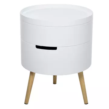 Buy Homcom 3-Part Side Coffee Table End Desk Night Stand Storage Organiser with Rotated Opening, Detachable Tray, White from Furnituretta