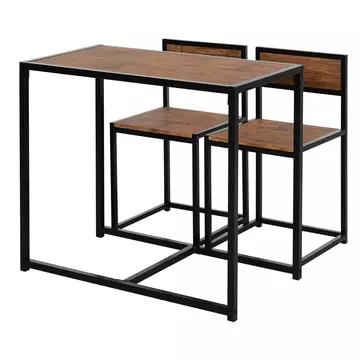 Buy Homcom 3 Pcs Table Stool Set Industrial Design  Steel Frame MDF Panels Living Room Bar Modern Furniture from Furnituretta