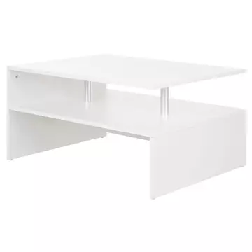 Buy Homcom 2-Tier Coffee Table Side/End Table Modern Rectangular Design  Open Shelf Living Room Entryway Hallway Furniture White from Furnituretta
