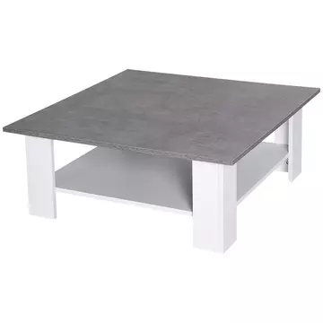 Buy Homcom 2 Tier Vintage Style Coffee Table Square Side Desk Storage Shelf Indoor Home Living Room Furniture from Furnituretta