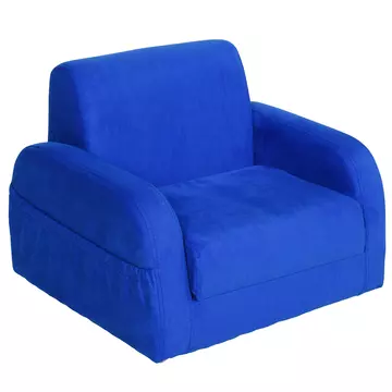 Buy Homcom 2 In 1 Kids Children Sofa Chair Bed Folding Couch Soft Flannel Foam Toddler Furniture for 3-4 years old Playroom Bedroom Living Room Blue from Furnituretta