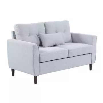 Buy Homcom 2 Seat Sofa Double Sofa Loveseat Fabric Wooden Legs Tufted Design for Living Room, Dining Room, Office, Light Grey from Furnituretta